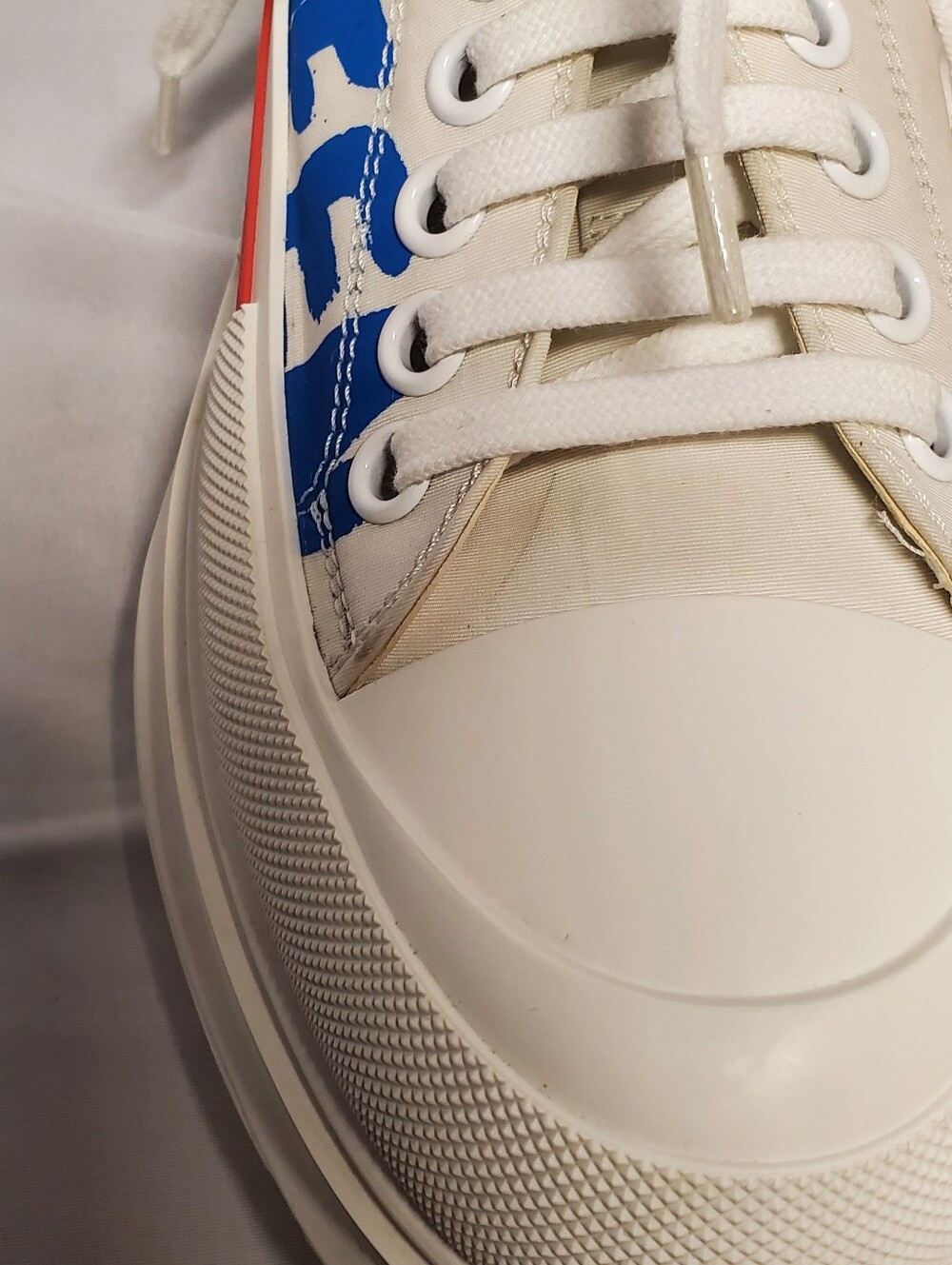 Authentic Alexander McQueen White Platform Sneakers Size 40 - Picture 10 of 11